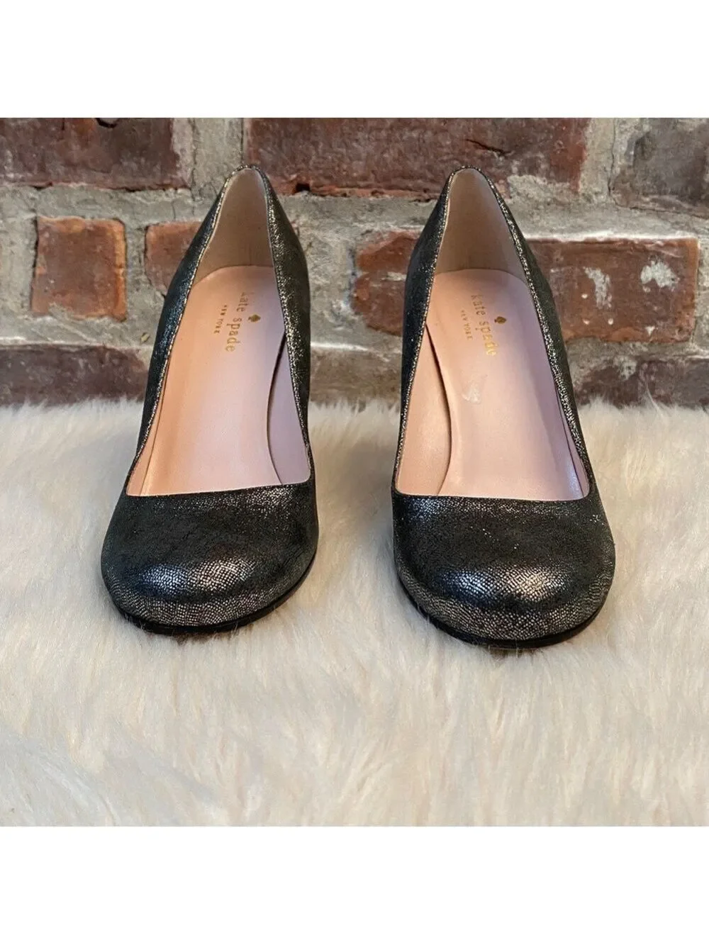Kate Spade Silver Gray Glitter Pumps, Size 7